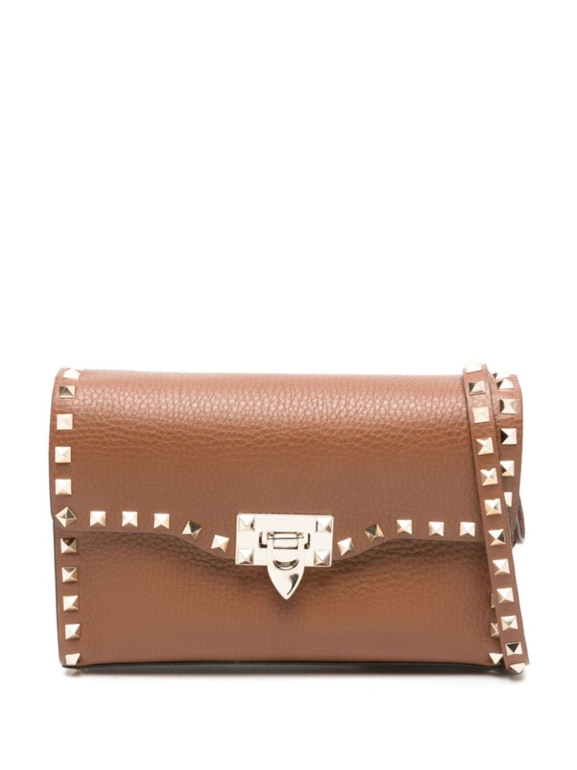 

Valentino Garavani маленькая кожаная сумка через плечо Rockstud, коричневый