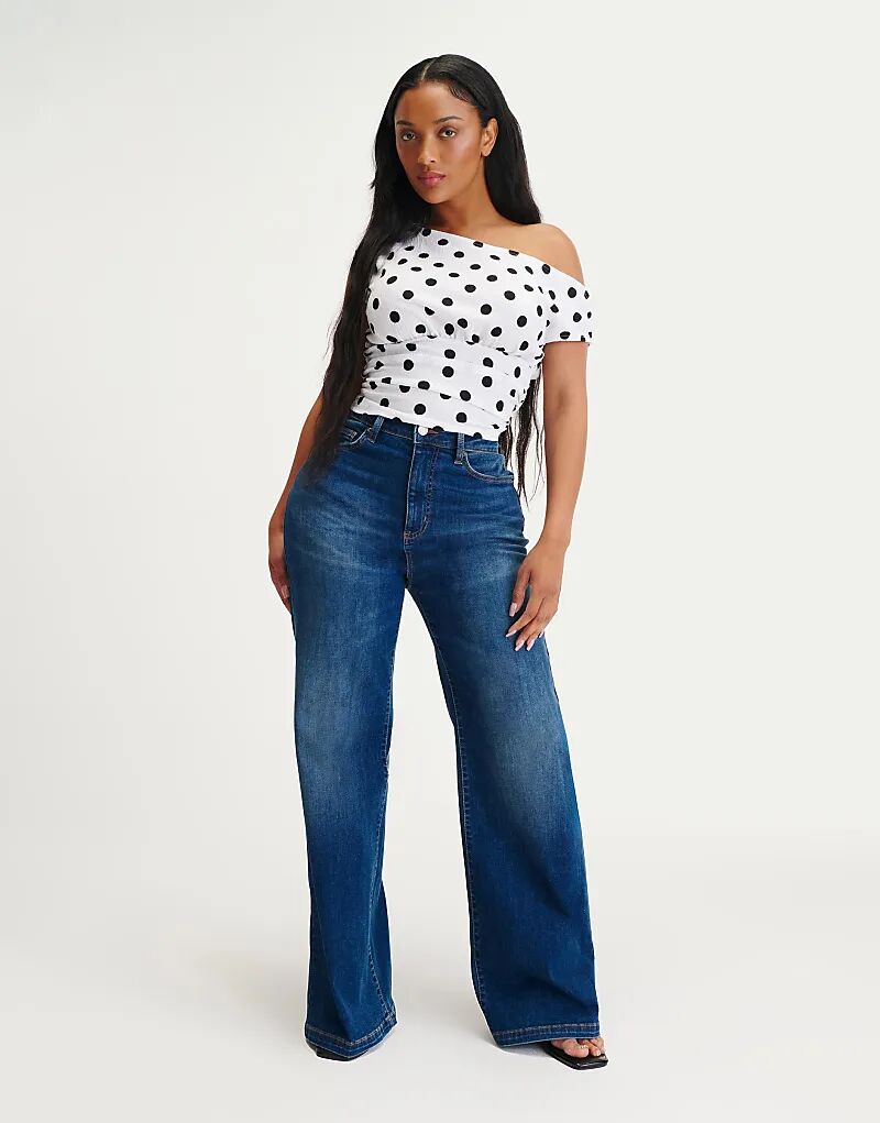 

Джинсы Cotton On Curvy эластичные широкие, синего цвета Cotton On