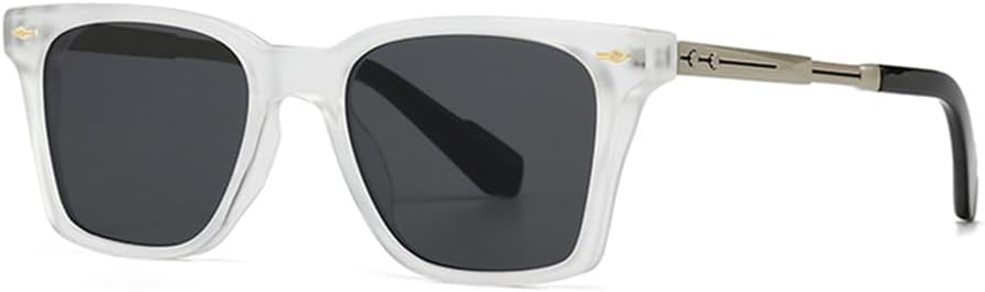 

Солнцезащитные очки в стиле ретро для женщин с защитой от УФ-излучения UV400, солнцезащитные очки в мужской оправе для мужчин, летние аксессуары для женщин VFDHN, Clear With Black