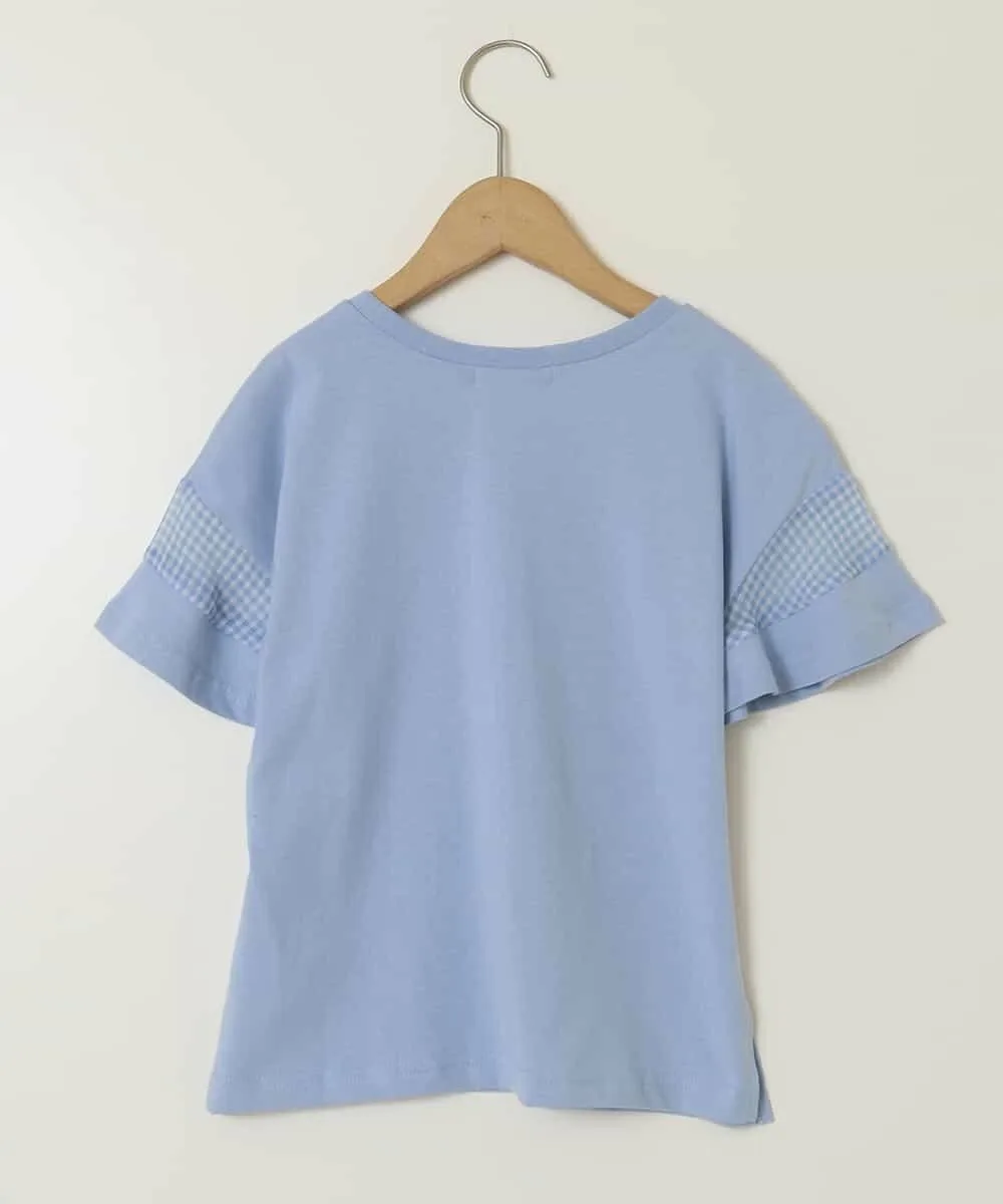 Прозрачная футболка в клетку с отрезанными рукавами A.V.V, Light blue — фото 3