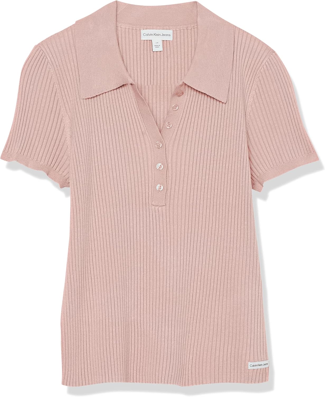 

Женская рубашка-поло Calvin Klein Regular с короткими рукавами и рубчиком, Enchant