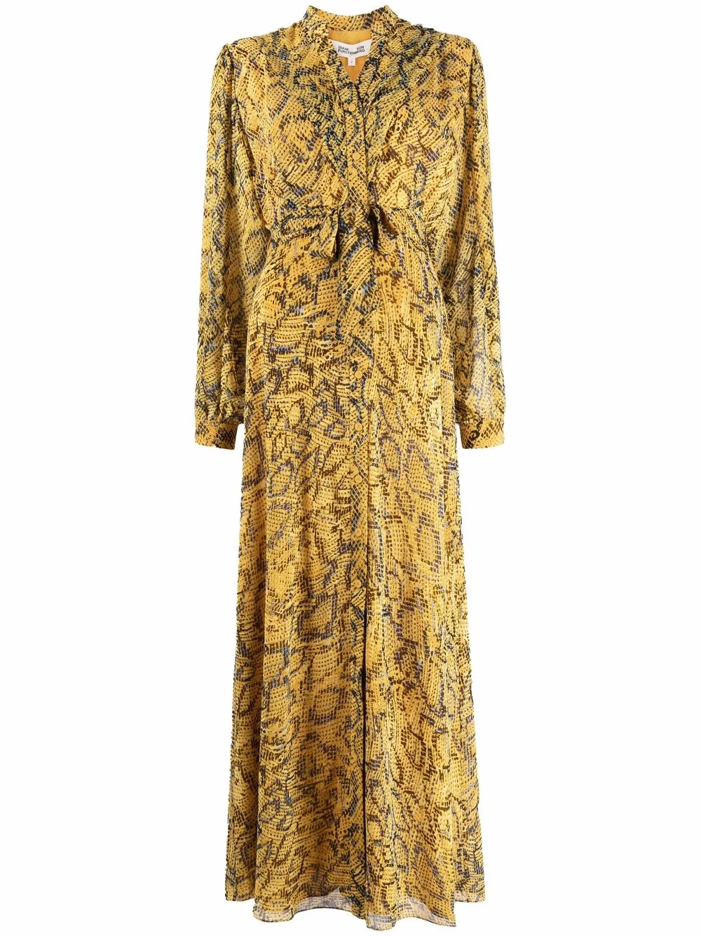 

Платье макси с поясом и змеиным принтом DVF Diane von Furstenberg, желтый