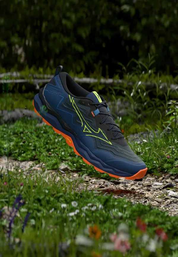 Кроссовки для трейлраннинга wave daichi 9 Mizuno, Estate Blue/Lightning Yellow/Light Orange
