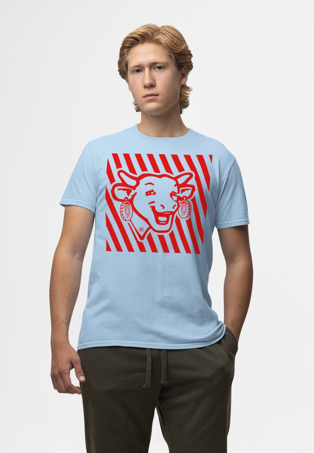

Футболка с принтом THE LAUGHING COW STRIPES Henry Tiger, светло-голубой