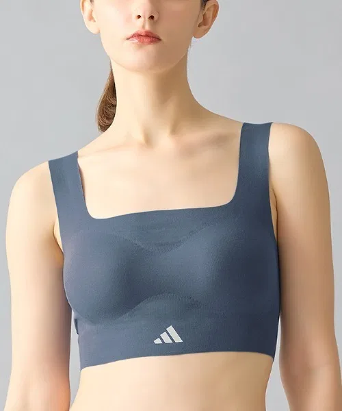 Спортбра кросс-топ adidas с панелями, без швов, голубой