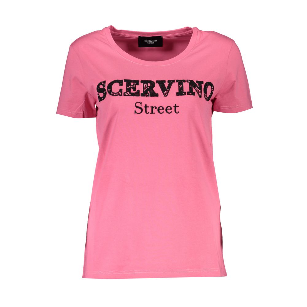 

Розовая хлопковая женская футболка Ermanno Scervino
