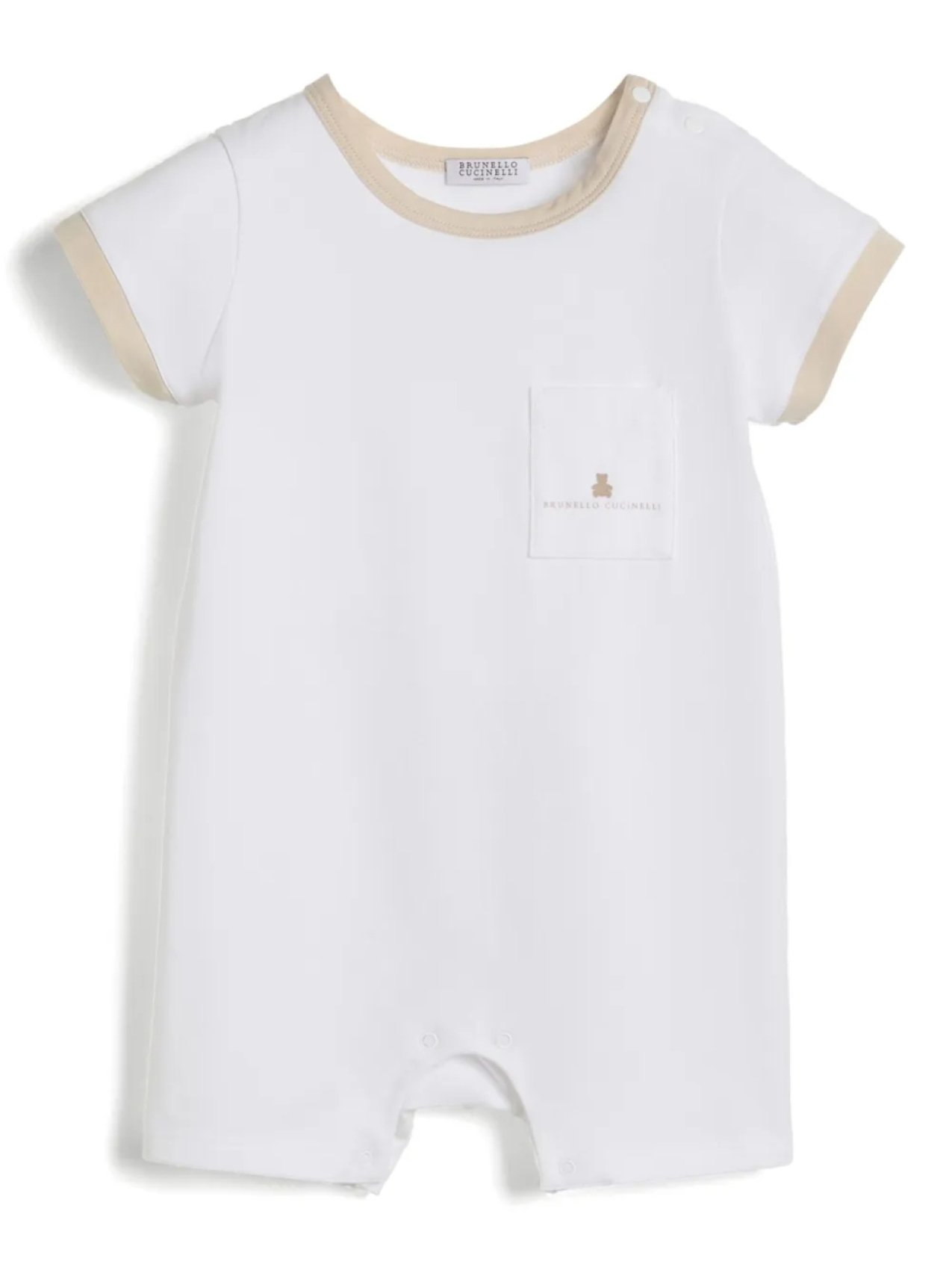 

Комплект Bernie из ромпера и нагрудника Brunello Cucinelli Kids, белый