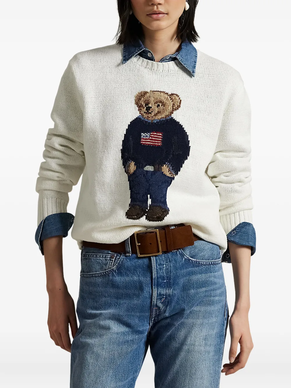 Свитер Polo Bear POLO RALPH LAUREN, белый — фото 2