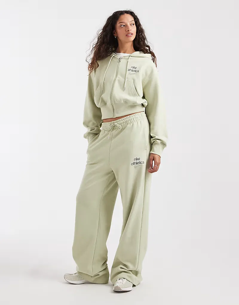 Толстовка Nike Phoenix Fleece на молнии, хаки — фото 2