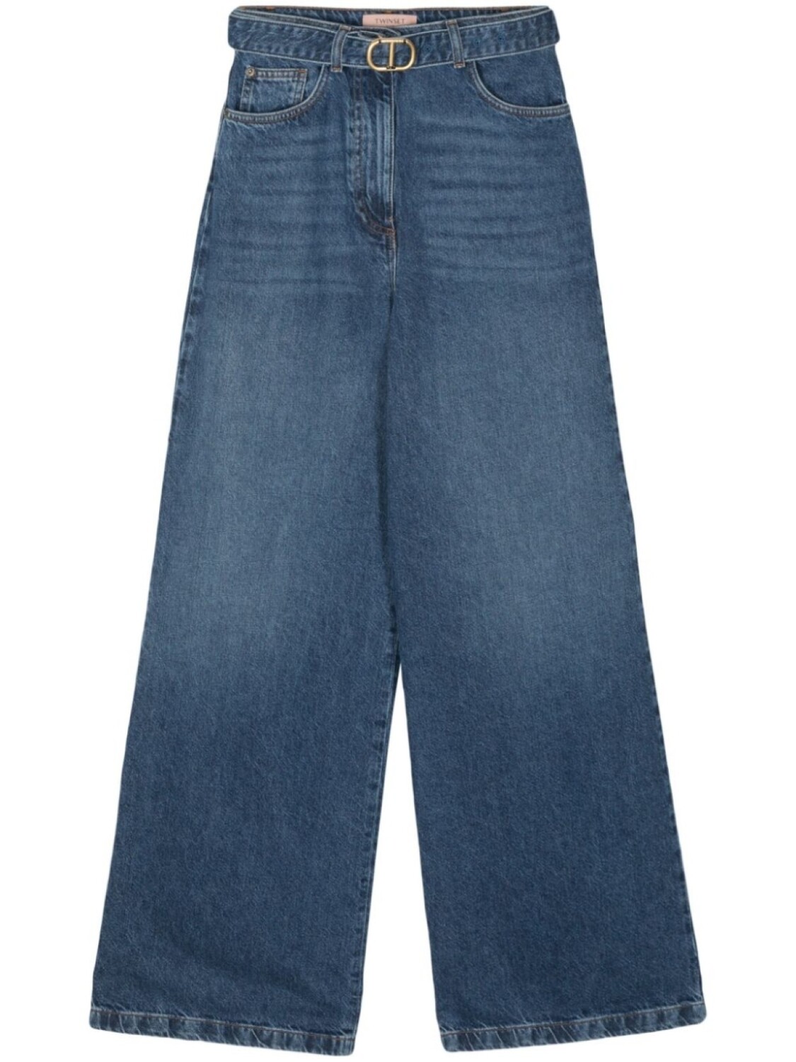 

TWINSET джинсы широкого кроя с поясом, синий