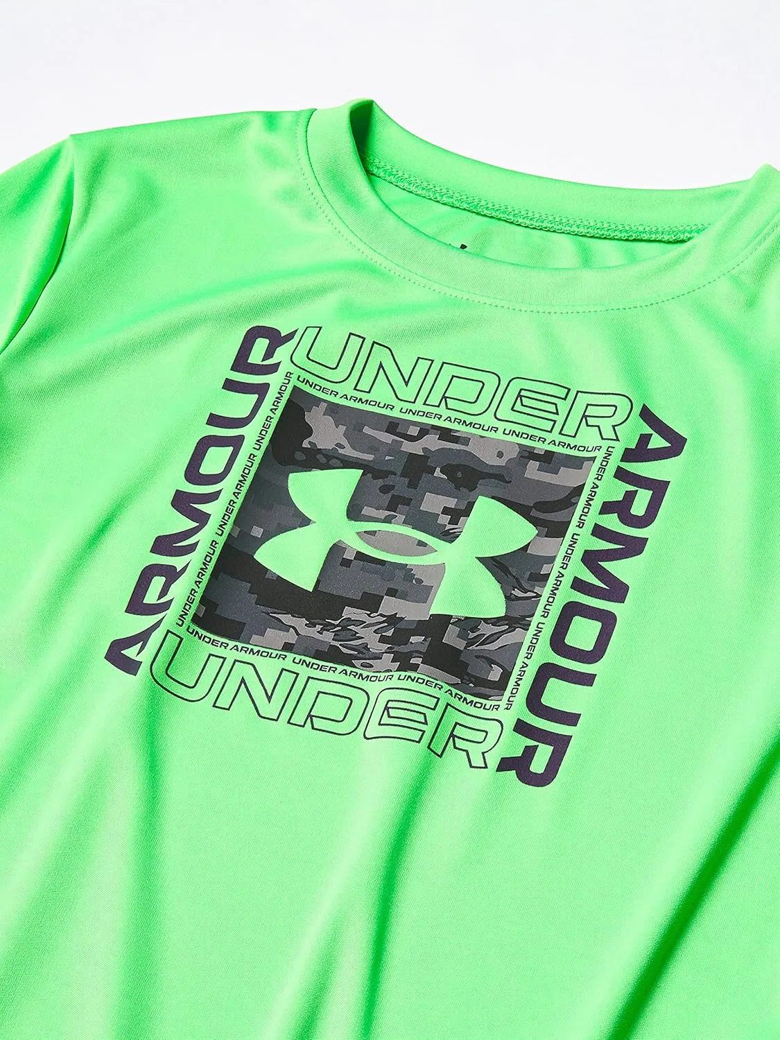 Футболка с длинным рукавом Under Armour с логотипом для мальчиков, Stadium Green F21 — фото 3