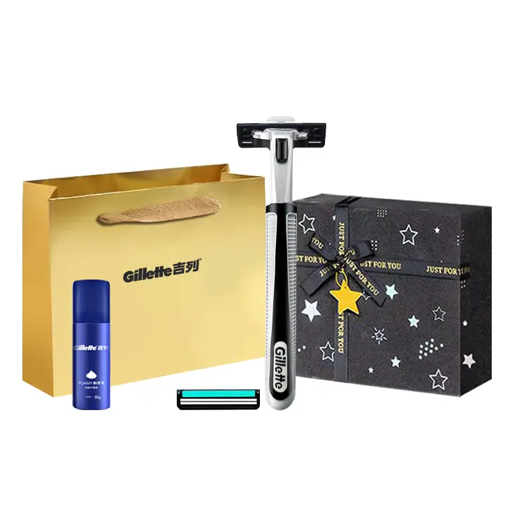Подарочный набор бритвенного станка Gillette Vector с комплектом сменных кассет, 3 шт — фото 2
