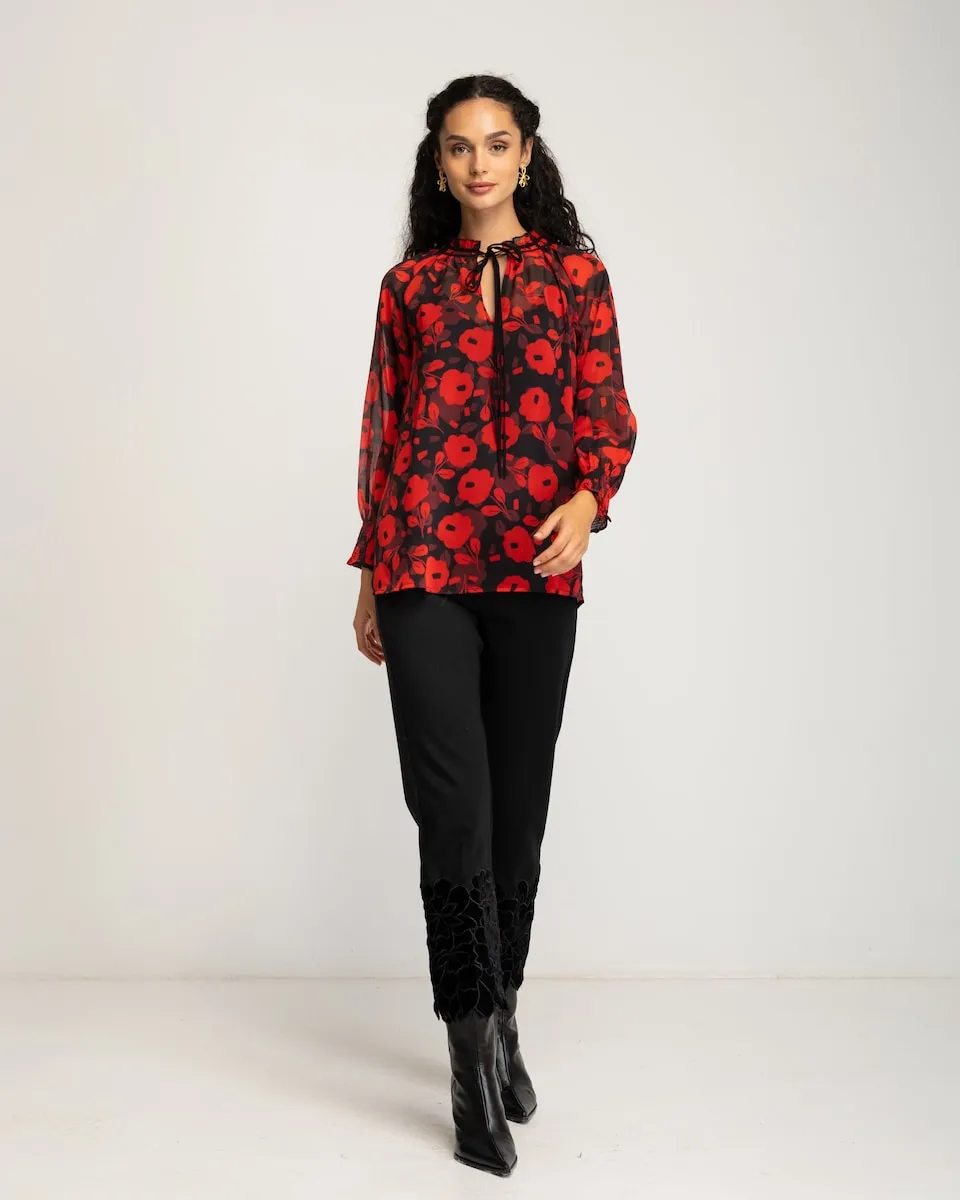 

Женская блузка из ткани с отделкой из страз Niza, красный