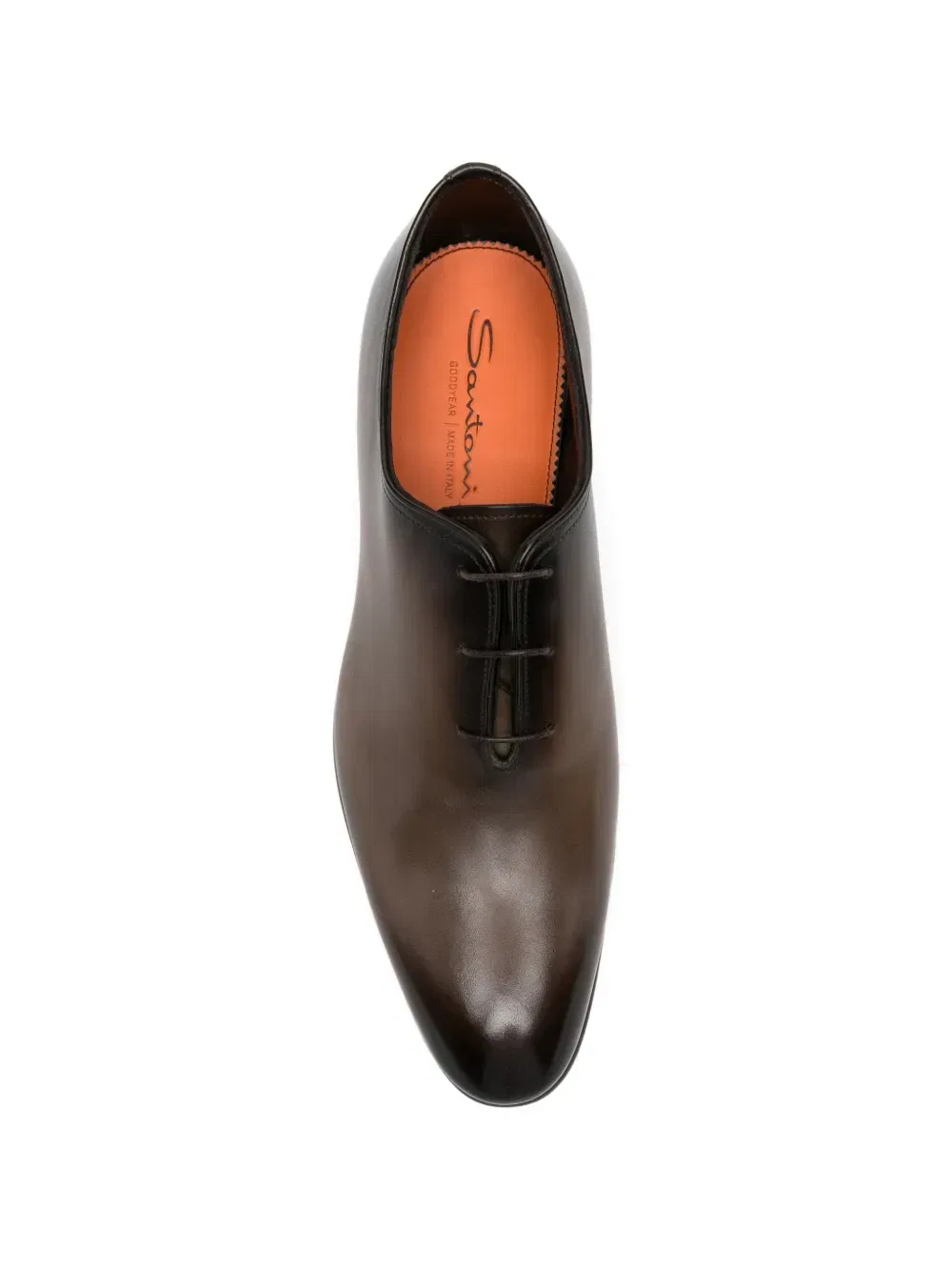 Туфли-лоферы на шнуровке с миндалевидным носком Santoni, коричневый — фото 4