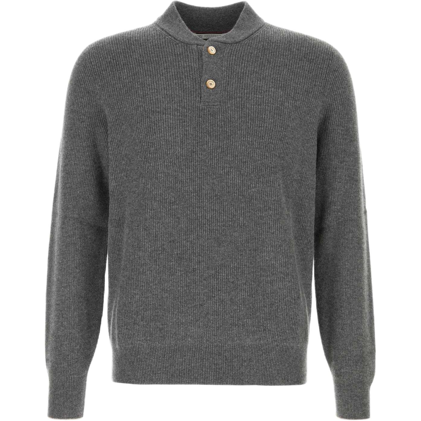 

Свитер на пуговицах Brunello Cucinelli, темный серый