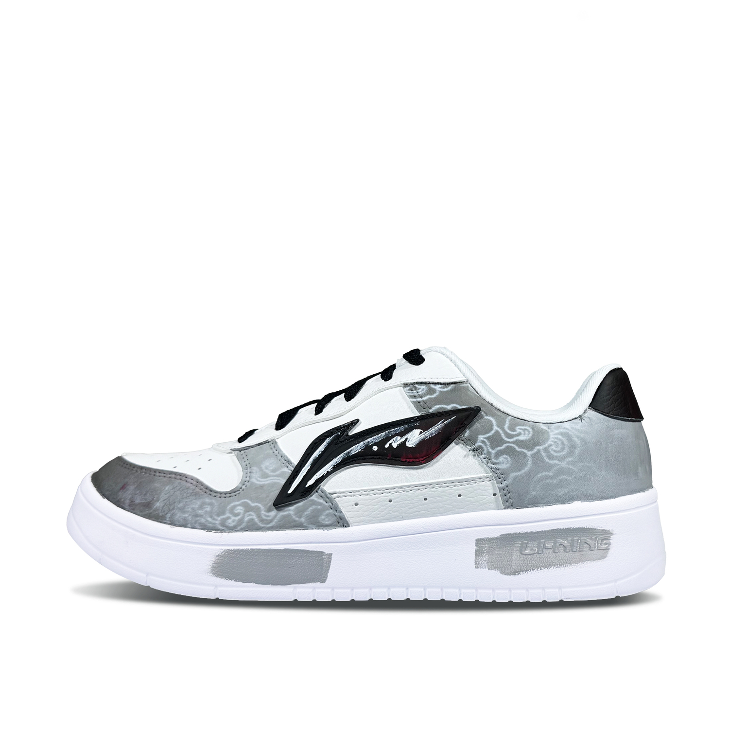 

Мужские низкие скейтборд-кроссовки LiNing Floating Boat Cloud Trace Dye из синтетической кожи с противоскользящим и износостойким покрытием