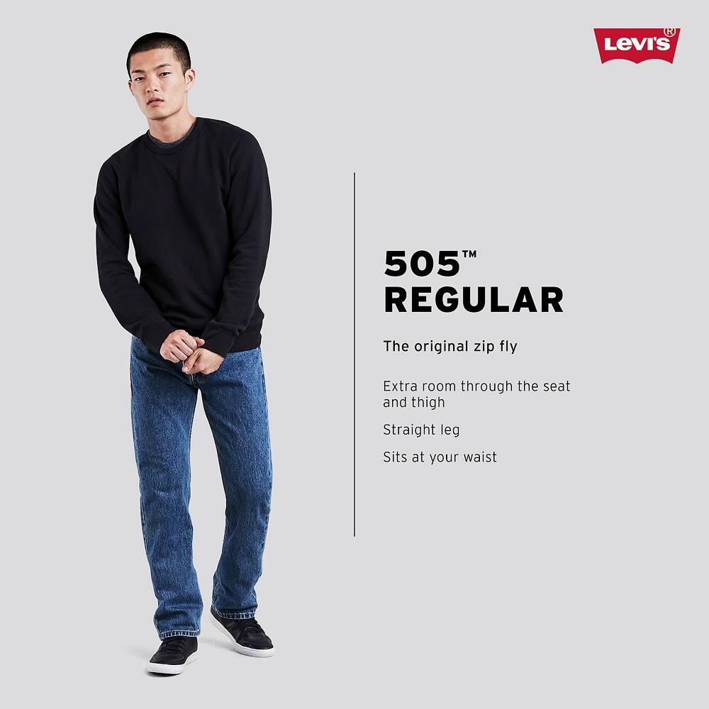 Мужские эластичные джинсы Levi's 505 стандартного кроя Eco-Ease, цвет Fremont Drop Shot — фото 4