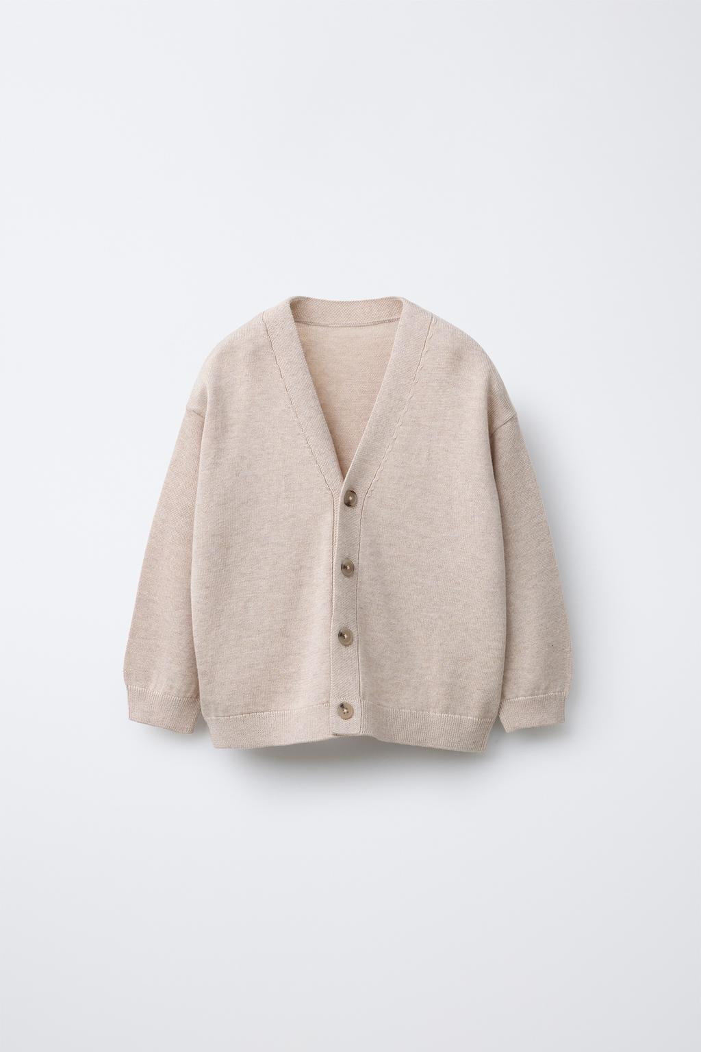 

Вязаный кардиган ZARA, светло-бежевый