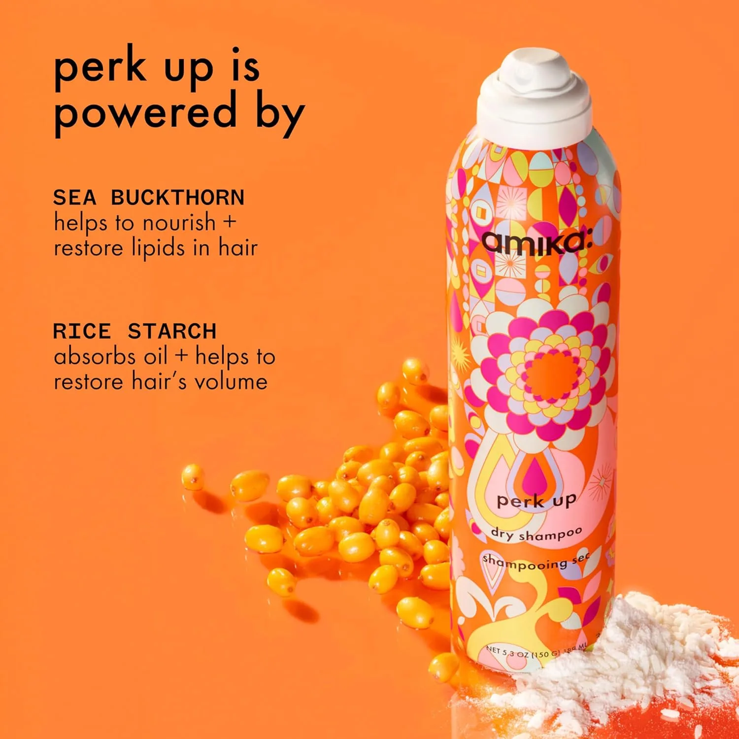 Сухой шампунь Amika Perk Up без талька | Освежает корни, придавая объем между мытьями, не оставляет белых следов, поглощает излишки кожного сала и уменьшает запах, подходит для всех типов волос. 269.33 г (1 шт.), white — фото 4