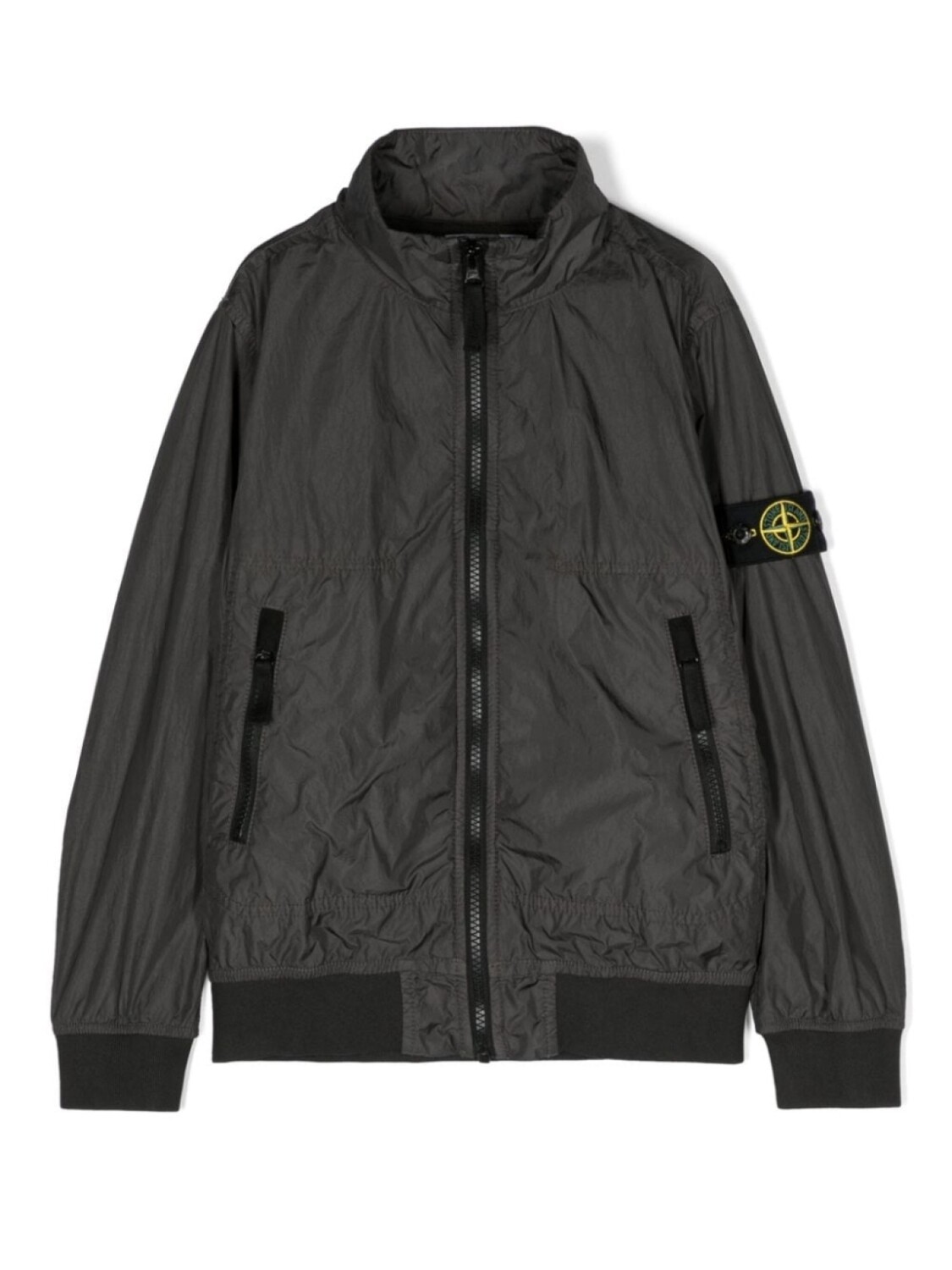 

Stone Island Junior куртка на молнии с нашивкой Compass, серый