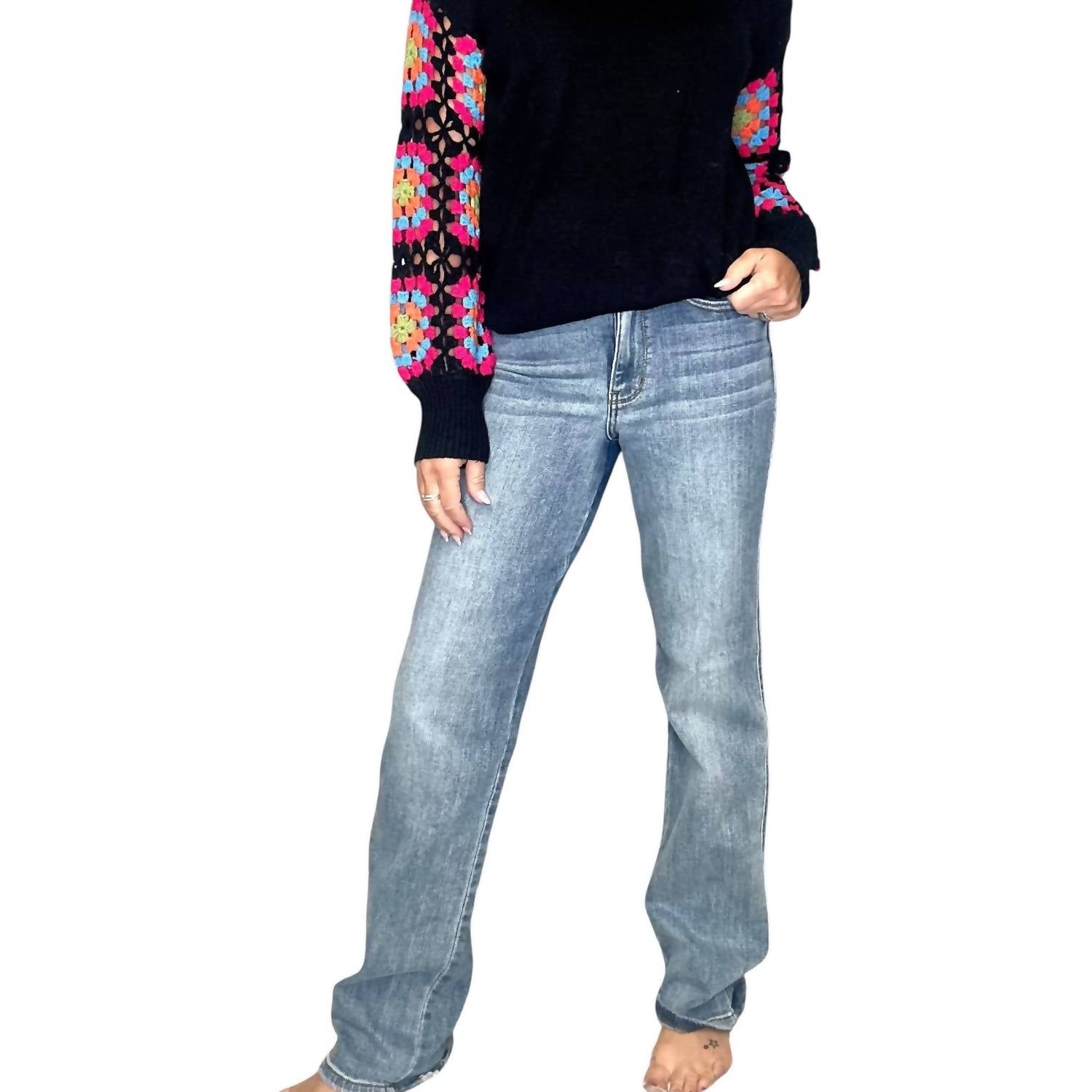 

Чарли джинсы папаши в средней потертости Judy Blue, Medium Wash