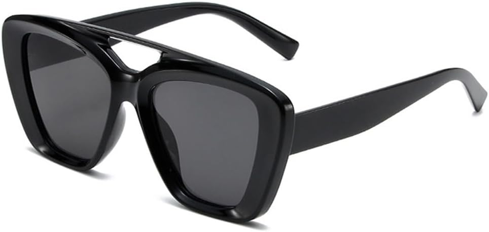 

Солнцезащитные очки UV400 с двойной перемычкой, «кошачий глаз», градиентный дизайн, конфетные цвета, подходят для женщин и мужчин, для бега и занятий спортом на открытом воздухе UYPTK, Black Grey