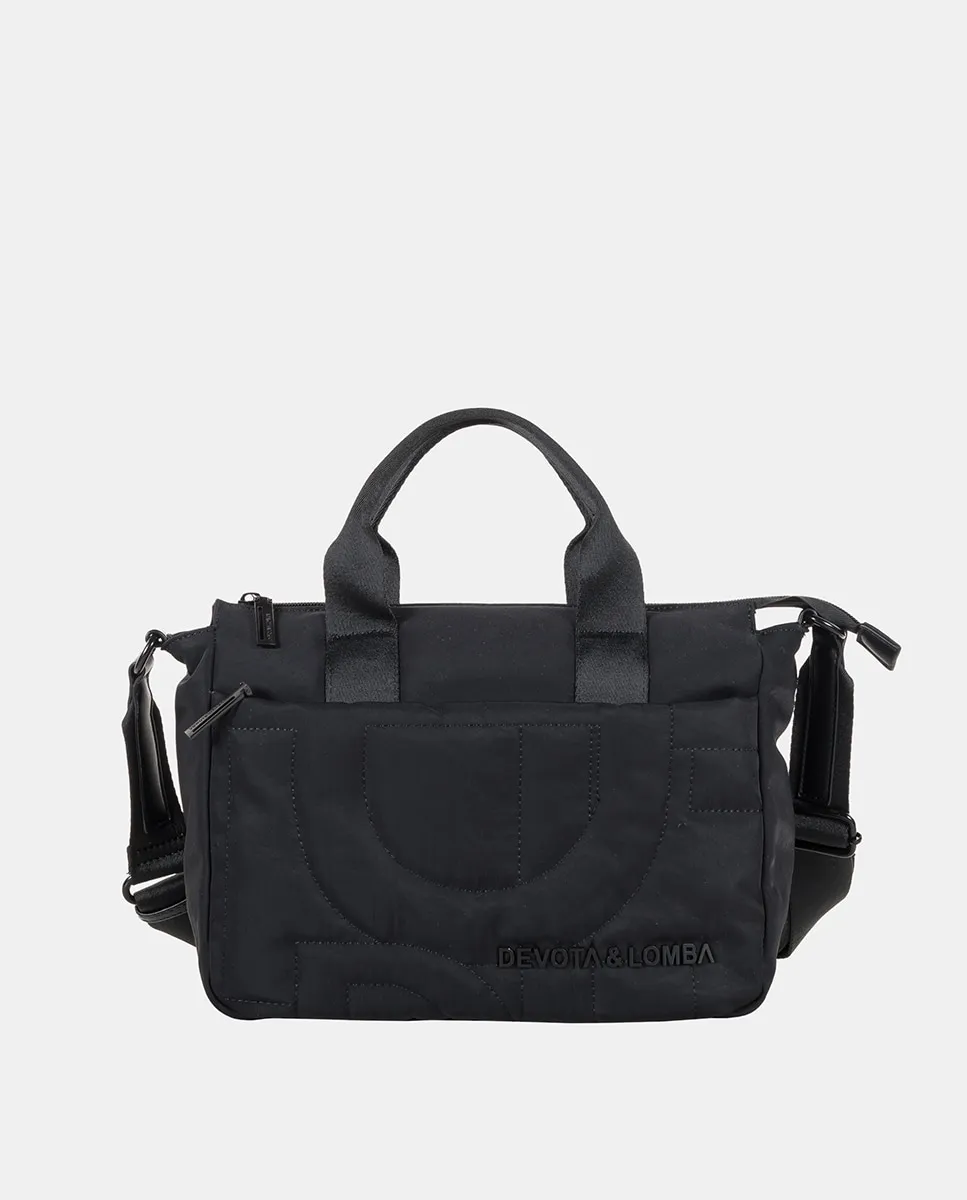 

Средняя сумка через плечо из технического материала с подкладкой Devota & Lomba, черный