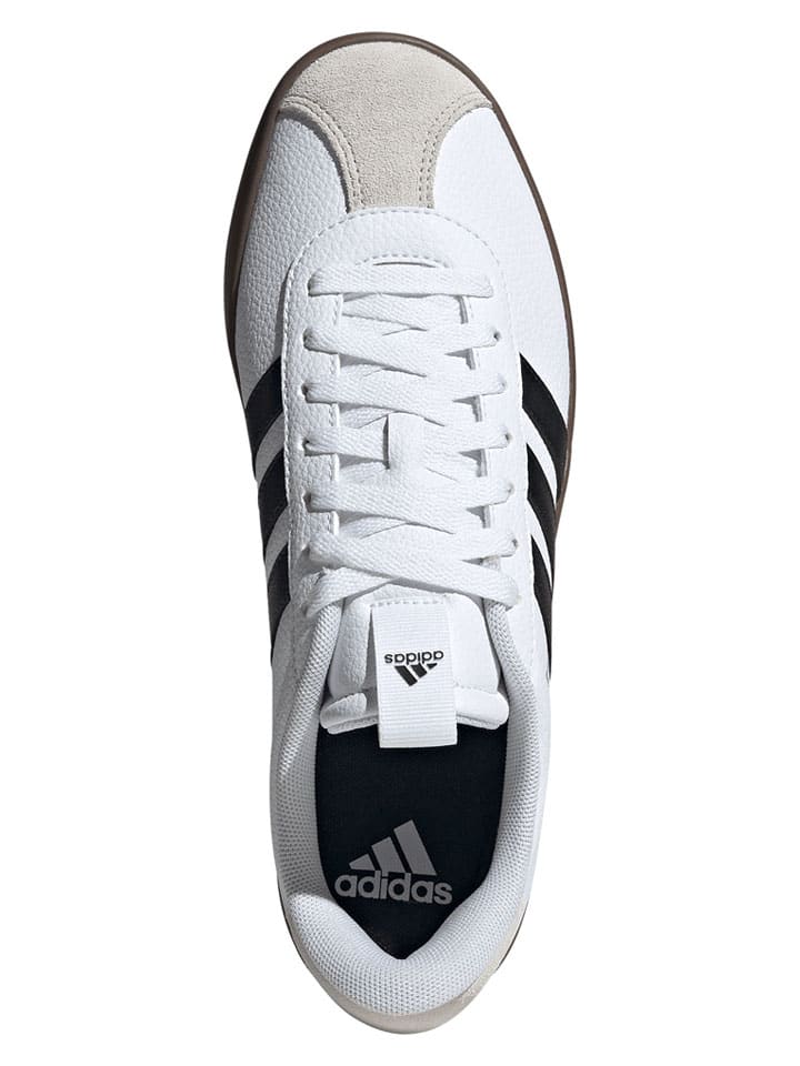 Adidas Кожаные кроссовки "Court 3.0" в бело-черно-бежевой расцветке — фото 3
