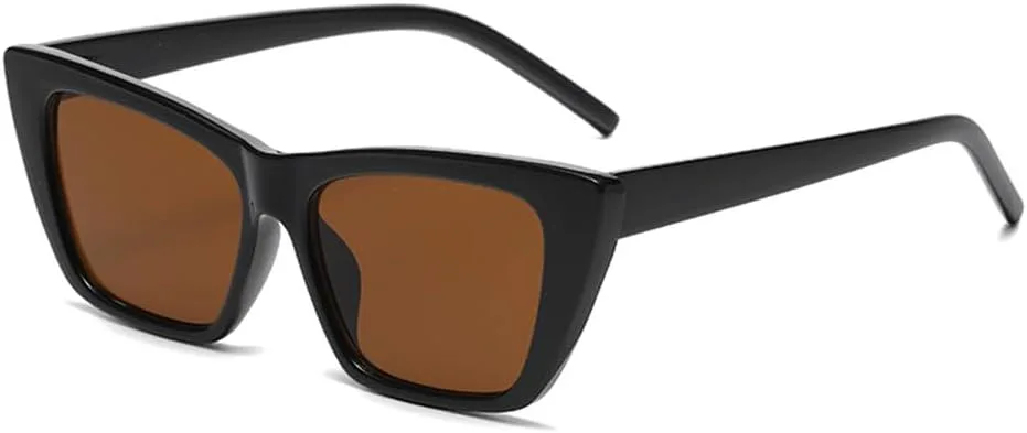 

Ретро солнцезащитные очки «кошачий глаз» для женщин, модные, с защитой от синего света и УФ-излучения, солнцезащитные очки с леопардовым принтом KTUCN, Black Brown