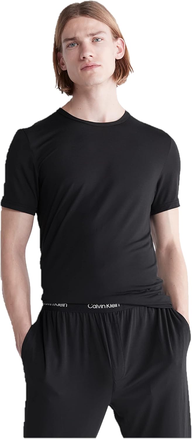 

Мужская ультрамягкая современная футболка Calvin Klein из модала с круглым вырезом, Black, Черный, Мужская ультрамягкая современная футболка Calvin Klein из модала с круглым вырезом, Black