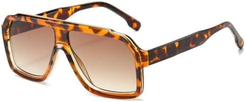 

Квадратные солнцезащитные очки для женщин, двухцветная оправа, женские солнцезащитные очки, мужские солнцезащитные очки с защитой от УФ-излучения UV400 MTZJH, Leopard Brown