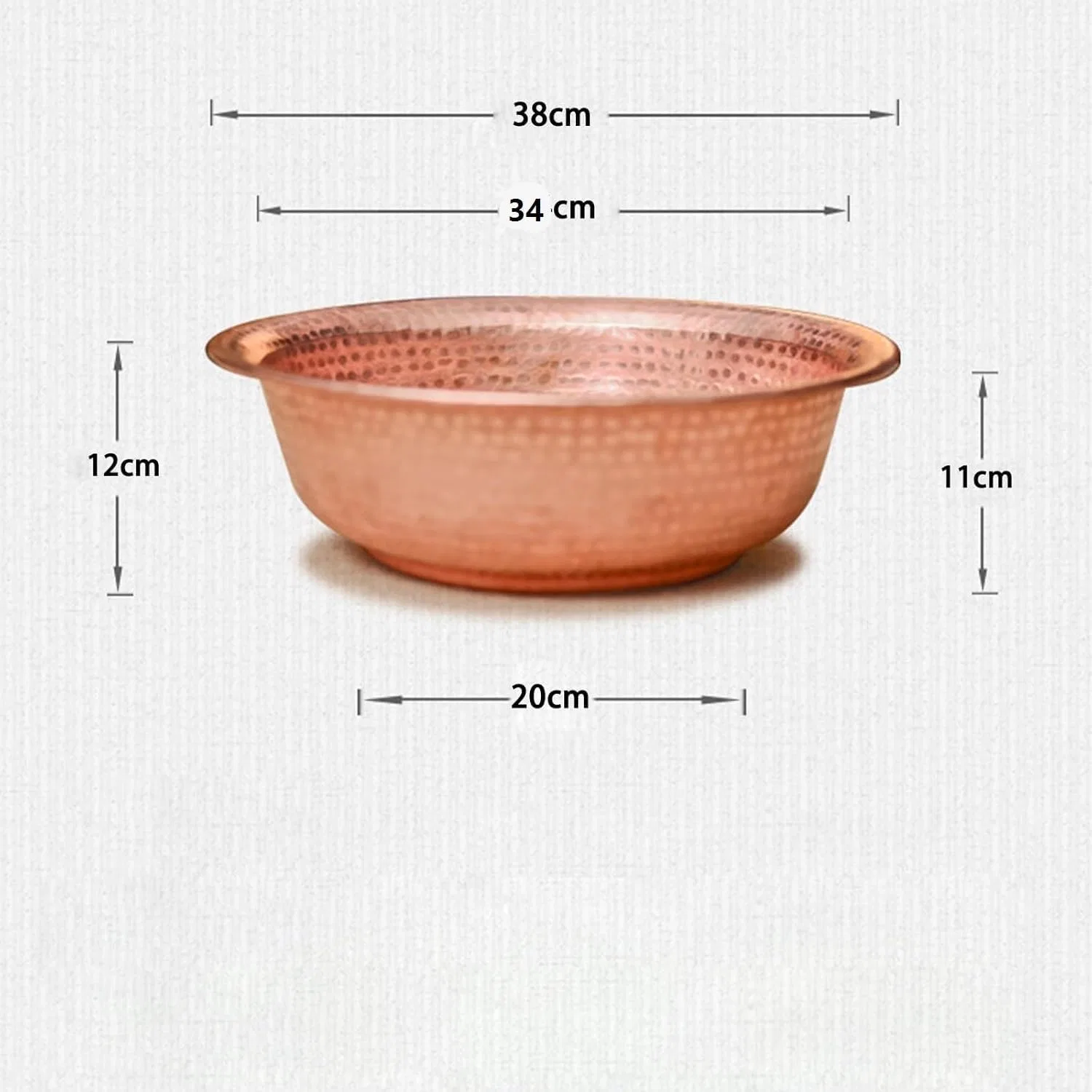 Медная ванночка для ног ручной ковки, 41 см Generic, Messing — фото 2