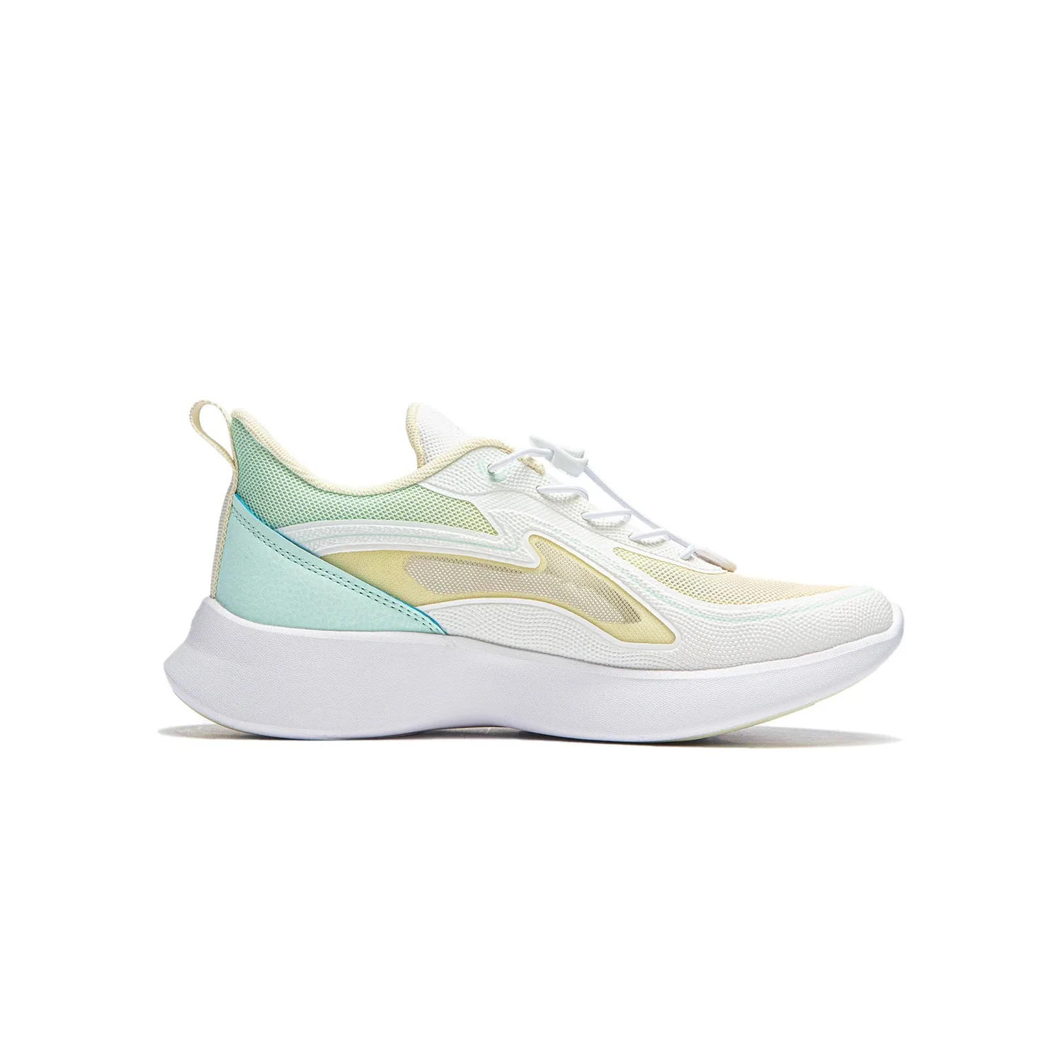 Детские повседневные кроссовки Li-Ning YOUNG Cicada 4 Unisex YOUNG, Standard White/Light Antique Yellow/Soft Aqua Blue — фото 4