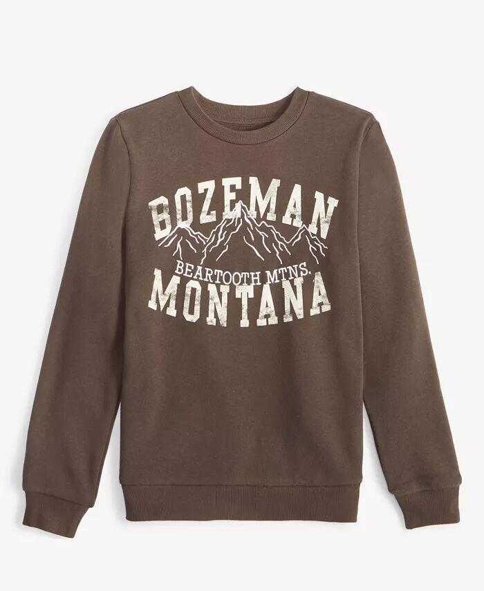 

Толстовка с рисунком из флиса Big Boys Bozeman Montana Grayson Threads Kids, The Label, коричневый