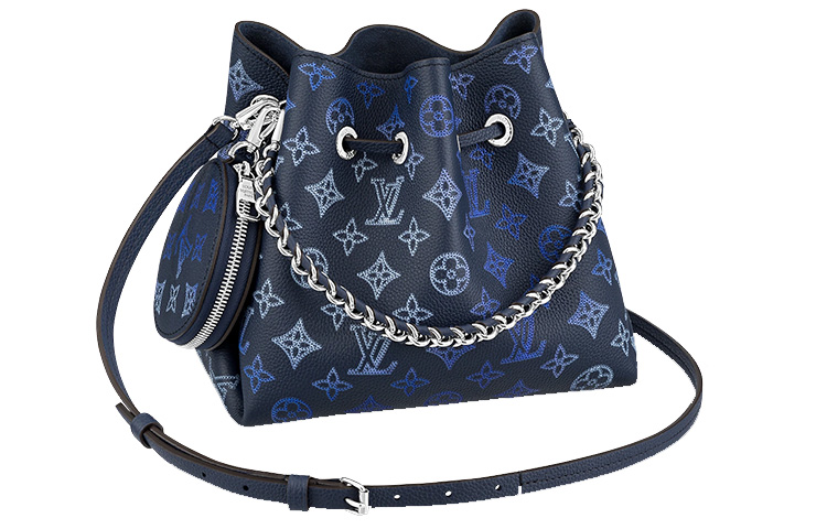 

LOUIS VUITTON Сумка-ведро Bella Engraved Calfskin Moonlight Goddess с градиентом синего цвета