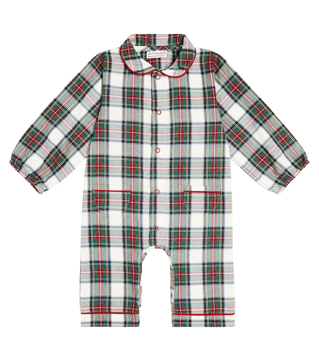 

Комбинезон baby navidad из хлопка в клетку тартан La Coqueta, мультиколор