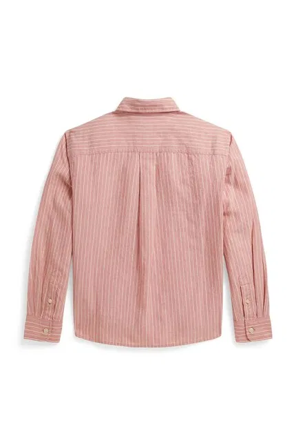 Рубашка из льна с хлопком Polo Ralph Lauren, розовый — фото 2