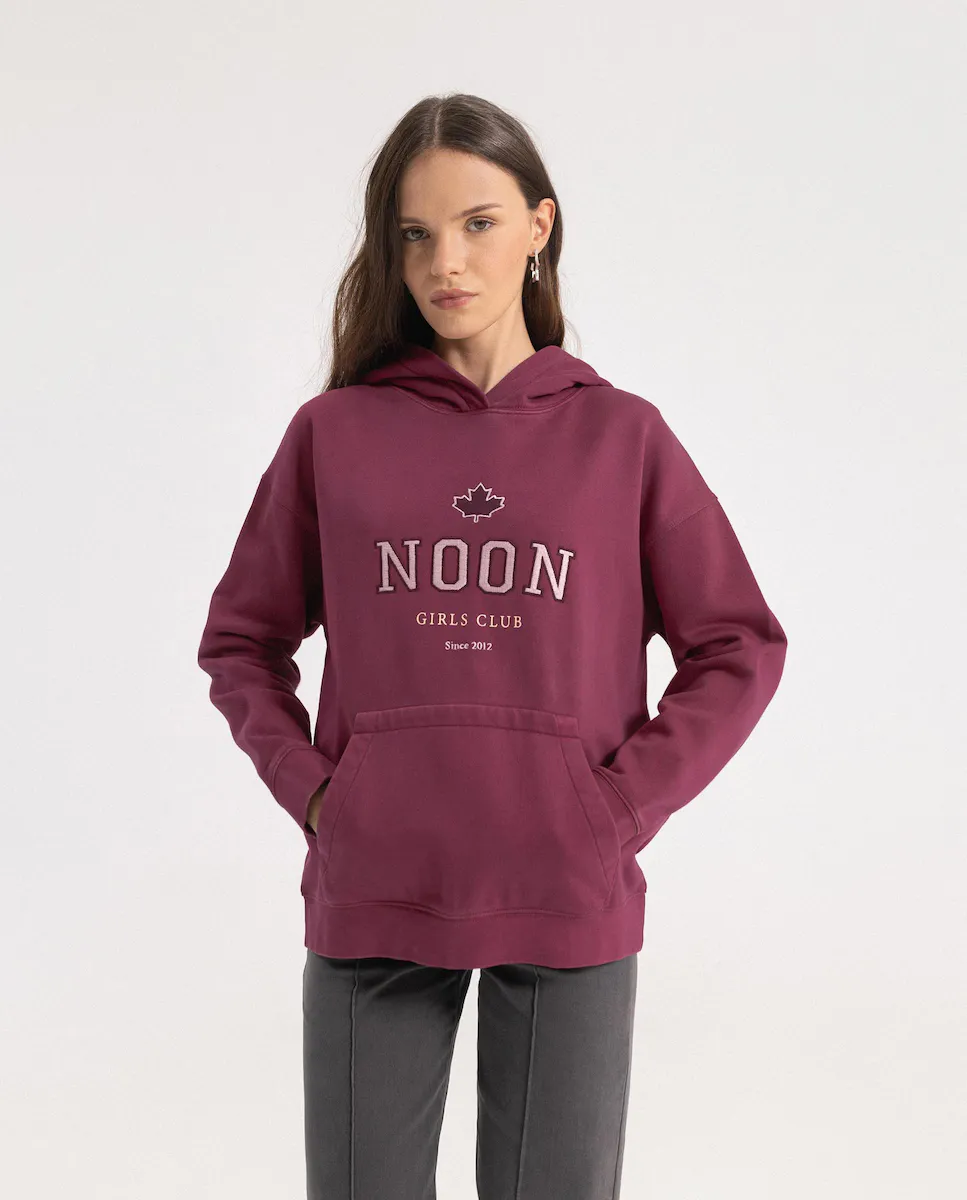 

Женская толстовка с капюшоном и карманом-кенгуру Noon, красный