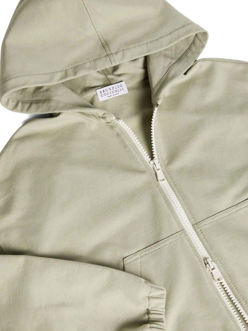 Толстовка на молнии Brunello Cucinelli Kids, зеленый — фото 3