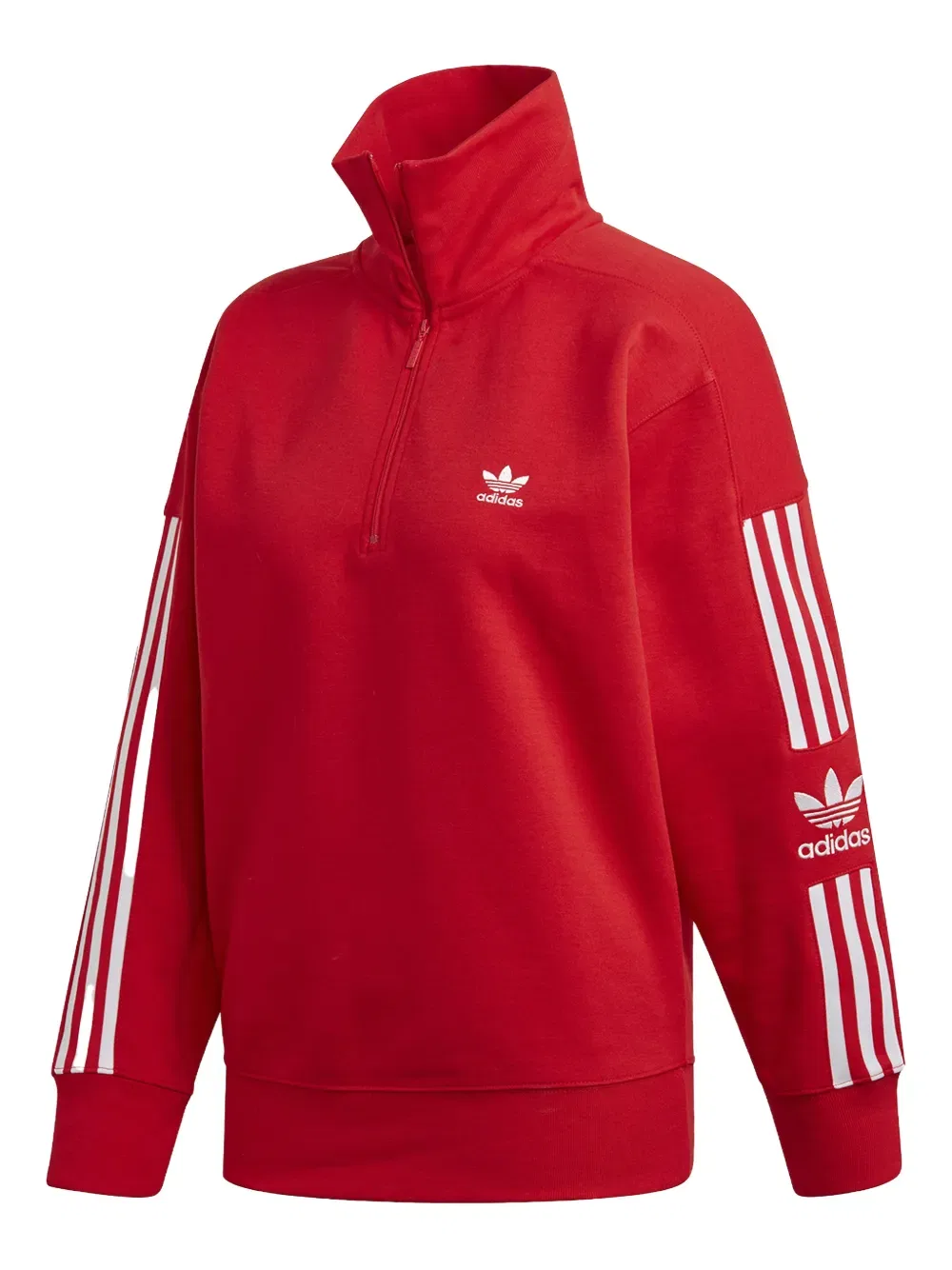 Толстовка с застежкой-молнией до середины груди Adidas, красный