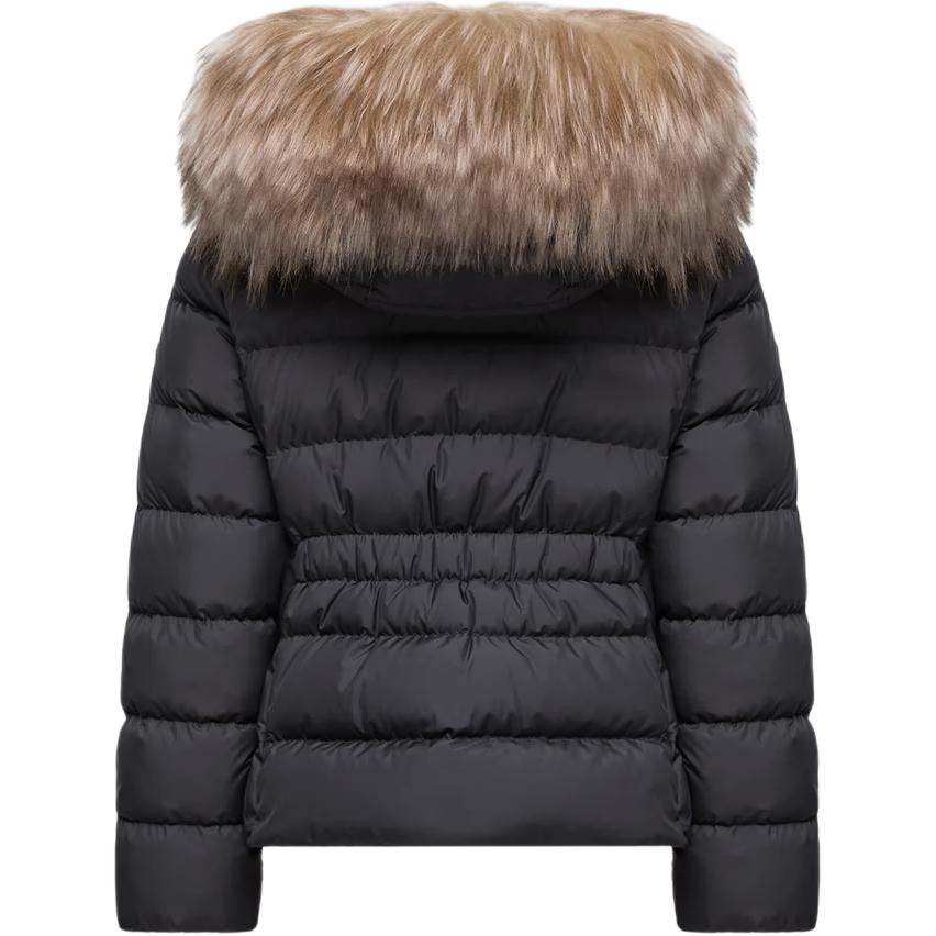 Moncler Пуховик Boedette с капюшоном и отделкой из овчины черный Kids' — фото 3