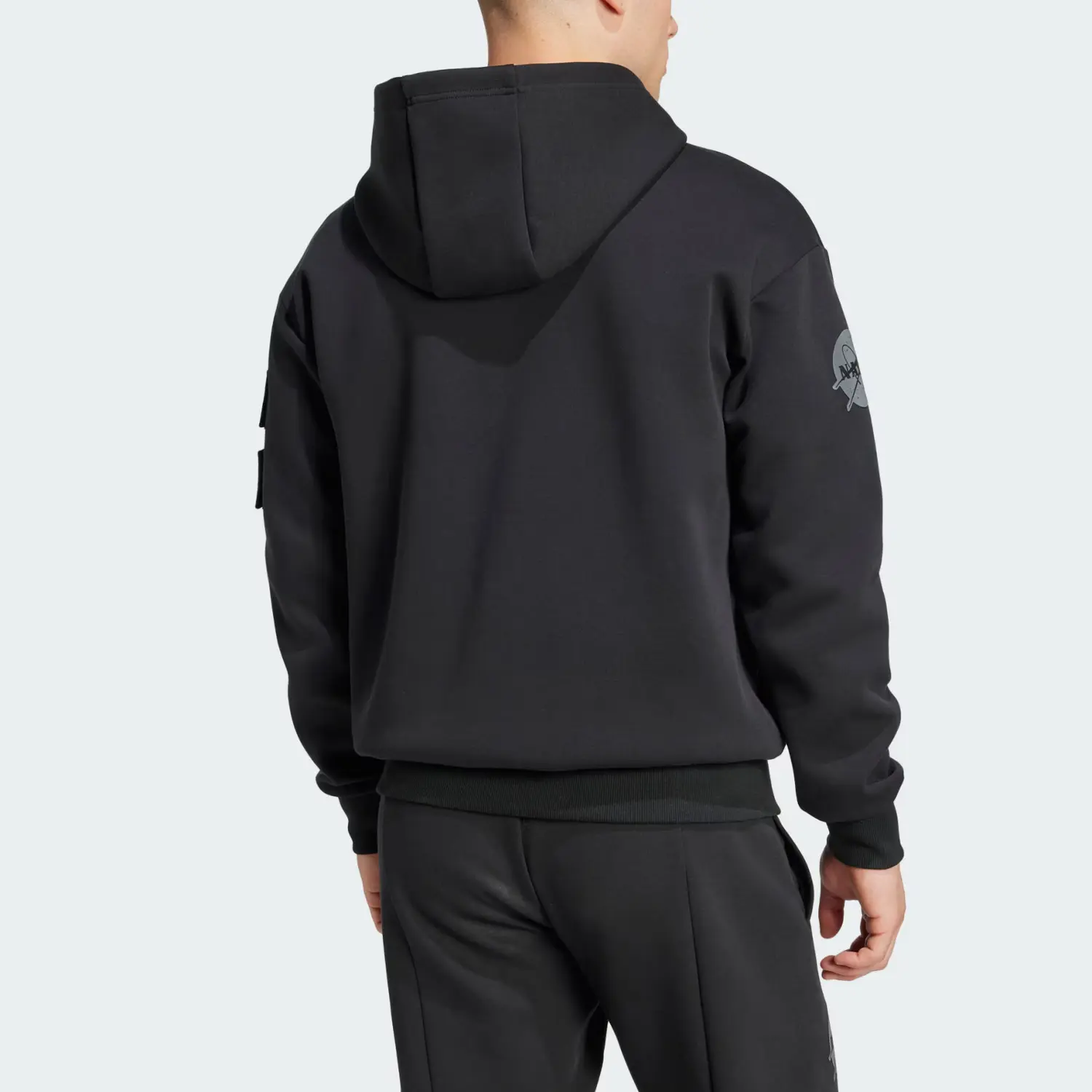 Футболка с капюшоном Adidas Juventus в стиле NASA сезонная двойной вязки черный — фото 4