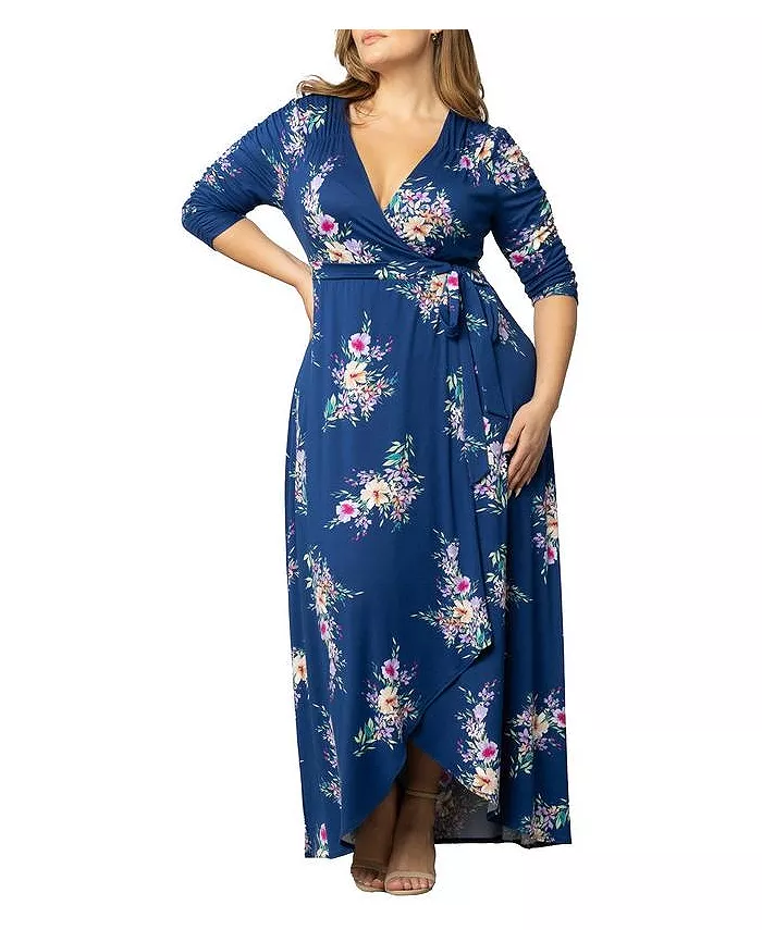 

Платье-халат Meadow Dream Maxi размера Plus Kiyonna, синий