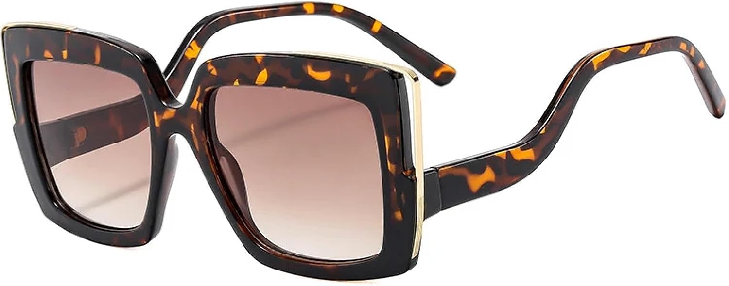 

Модные женские солнцезащитные очки большого размера с градиентным затемнением и защитой от УФ-излучения UV400, популярные мужские солнцезащитные очки TKKTLLT, Lightbrown