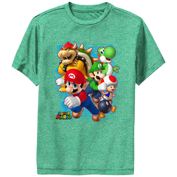 

Футболка с принтом Nintendo Super Mario, Луиджи и Боузера для мальчиков 8-20 лет Licensed Character, цвет kelly heather