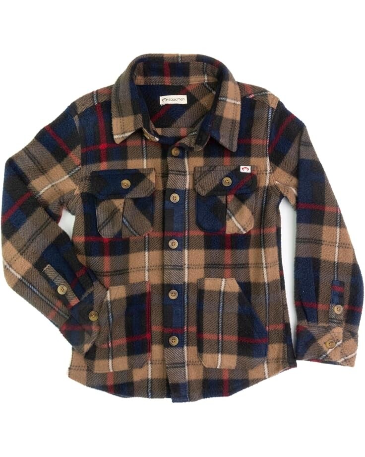 

Рубашка Appaman Kids Snow Fleece Shirt, цвет Navy/Khaki Plaid