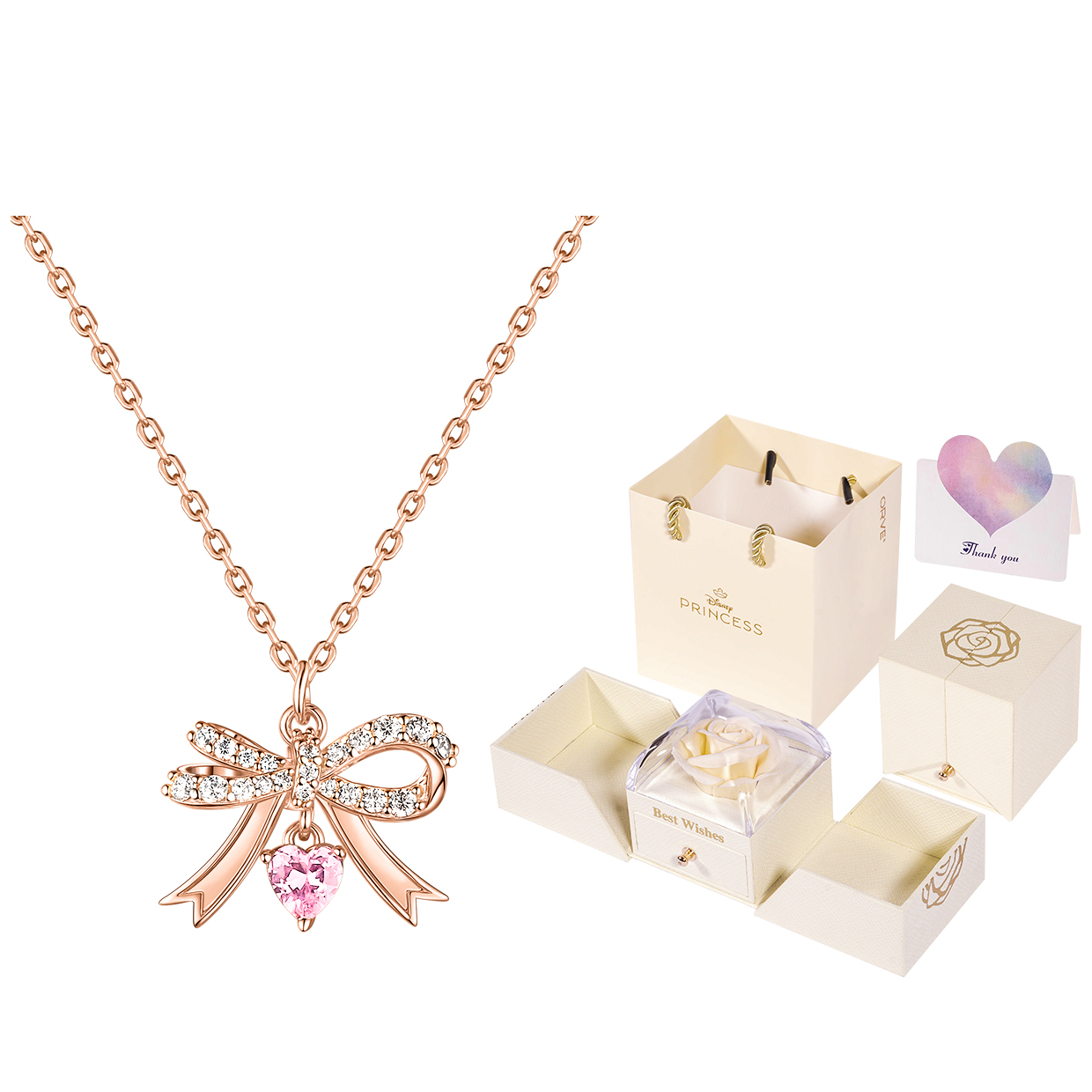 

Disney Женская цепочка на ключицу из серебра 925 пробы с кубическим цирконием "Принцесса"