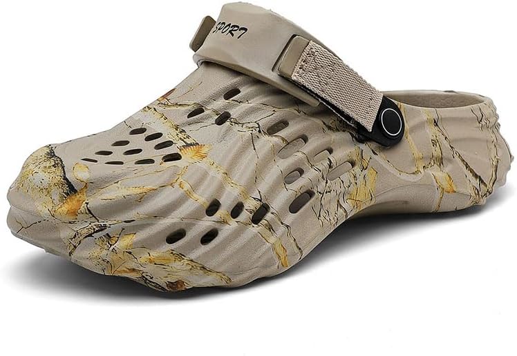 

Мужские летние спортивные сандалии для активного отдыха на улице, водные пляжные туфли, повседневные шлепанцы, легкие и дышащие, модные шлепанцы для пар, регулируемый задний ремешок Miluoluo, хаки
