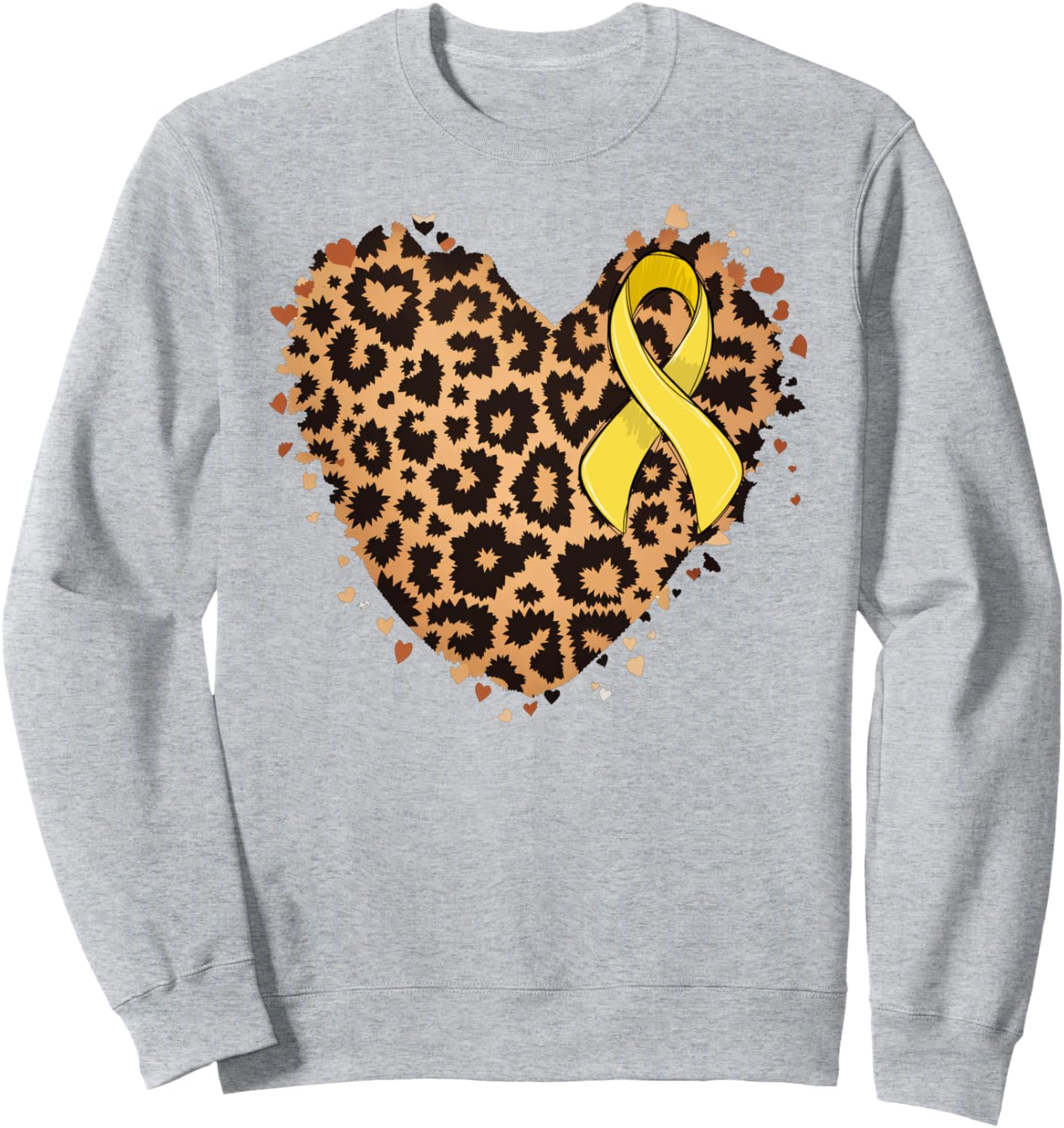 

Толстовка с принтом «Желтая лента, гепард, леопард, сердце» в поддержку борьбы с детским раком Cheetah Leopard Heart Childhood Cancer