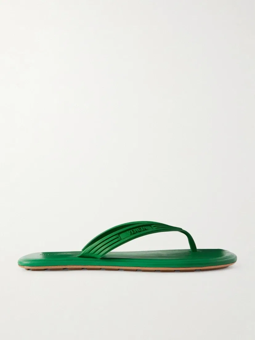 Резиновые сланцы Sampieri Flat Thong BOTTEGA VENETA, бирюзовый